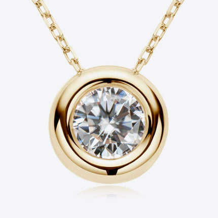 Elegant 1 Carat Moissanite Sterling Silver Pendant Necklace with Warranty