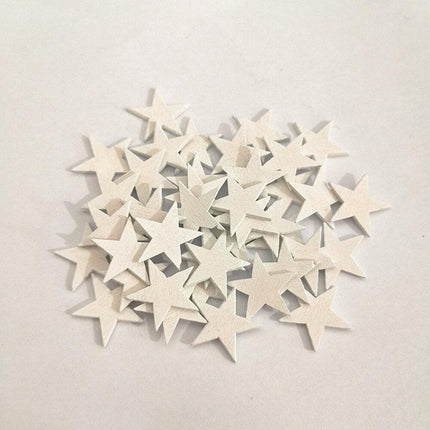 Elegant 100-Piece Red, White, and Silver Wooden Star Cutouts - Creative Crafting Essentials - Très Elite
