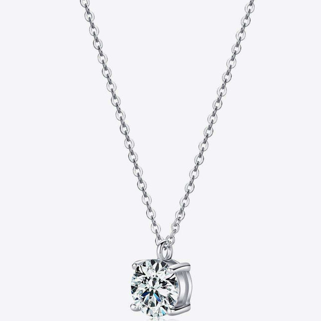 Elegant 2 Carat Moissanite Sterling Silver Necklace Set with Gift Box and Certification