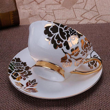 Elegant 200ML Bone China Tea Cup and Saucer Set for Luxurious Sipping Experience - Très Elite