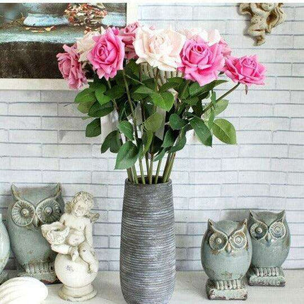 Elegant 24-Piece Real Touch Rose Set - Luxurious 12cm Blooms for Lasting Beauty