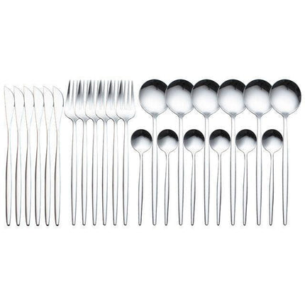 Elegant 24-Piece Stainless Steel Cutlery Set for Upscale Dining- Très Elite- Très Elite
