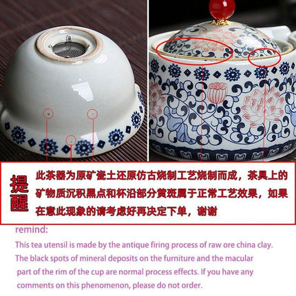 Elegant 360° Rotating Teapot and Cup Set: Premium Stone Mill Tea Ceremony Collection for Aficionados - Très Elite