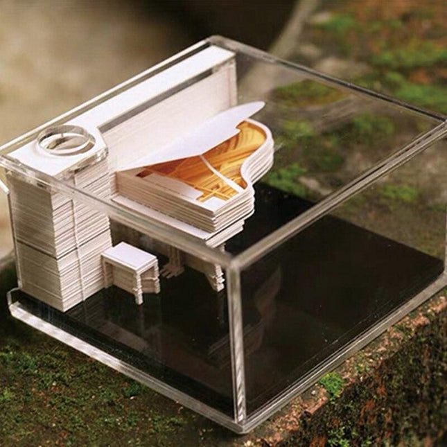 Elegant 3D Kawaii Piano Memo Pad - Chic Mini Journal for Artistic Inspiration
