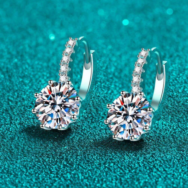 Elegant 4 Carat Certified Lab-Grown Diamond Silver Earrings with Zircon Accents and Warranty