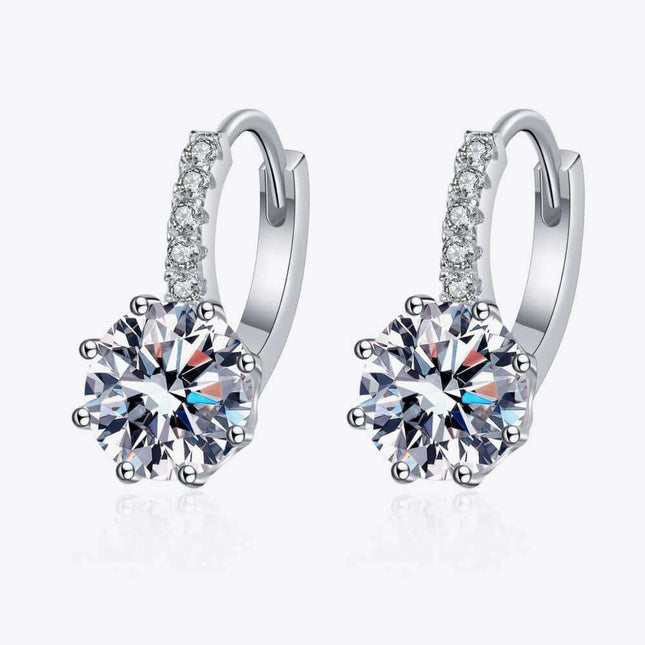Elegant 4 Carat Certified Lab-Grown Diamond Silver Earrings with Zircon Accents and Warranty