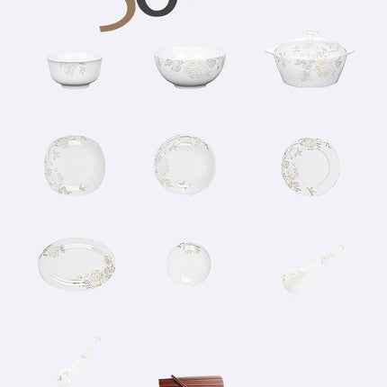 Elegant 56-Piece Jingdezhen Porcelain Dinnerware Collection - Très Elite