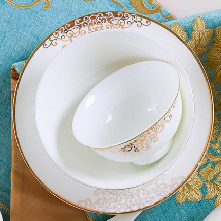 Elegant 60-Piece Asian-Inspired Porcelain Dining Set - A Luxurious Culinary Journey - Très Elite