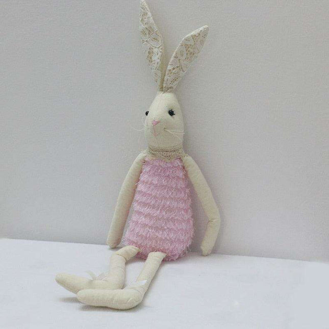 Elegant 65cm Artisan Easter Bunny Plush - Luxurious Rabbit Doll