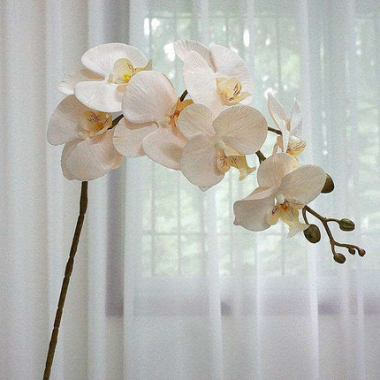 Elegant 7-Head Silk Orchid Arrangement for Seasonal Home Decor - Très Elite
