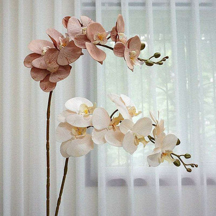 Elegant 7-Head Silk Orchid Arrangement for Seasonal Home Decor - Très Elite