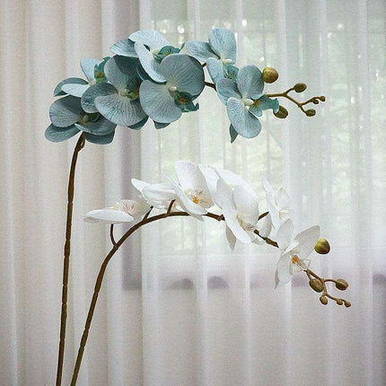 Elegant 7-Head Silk Orchid Arrangement for Seasonal Home Decor - Très Elite