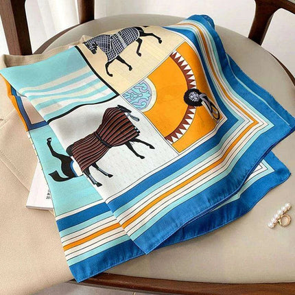 Elegant 70x70CM Printed Polyester Scarf for Timeless Style - Très Elite