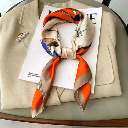 Elegant 70x70CM Printed Polyester Scarf for Timeless Style - Très Elite