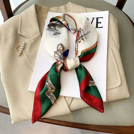 Elegant 70x70CM Printed Polyester Scarf for Timeless Style - Très Elite