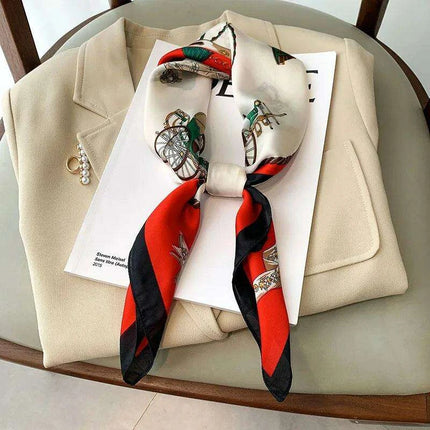 Elegant 70x70CM Printed Polyester Scarf for Timeless Style - Très Elite