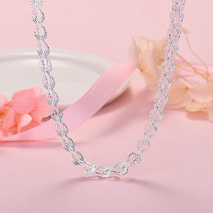 Elegant 925 Sterling Silver Jewelry Set: Bracelet and Necklace for Women - Très Elite