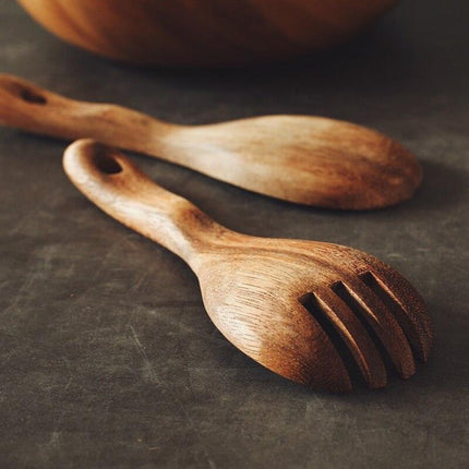 Elegant Acacia Wood Salad Serving Spoon - Très Elite