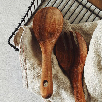 Elegant Acacia Wood Salad Serving Spoon - Très Elite