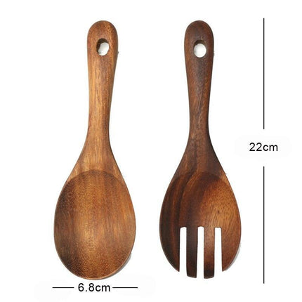 Elegant Acacia Wood Salad Serving Spoon - Très Elite