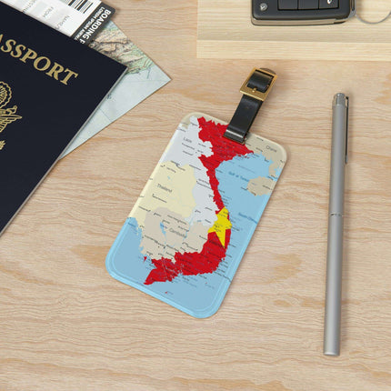 Elegant Acrylic Luggage Tag Set with Customizable Leather Strap - Stylish Travel Essential - Très Elite