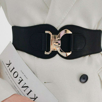 Elegant Alloy Closure Elastic Waist Belt for Stylish Comfort - Très Elite