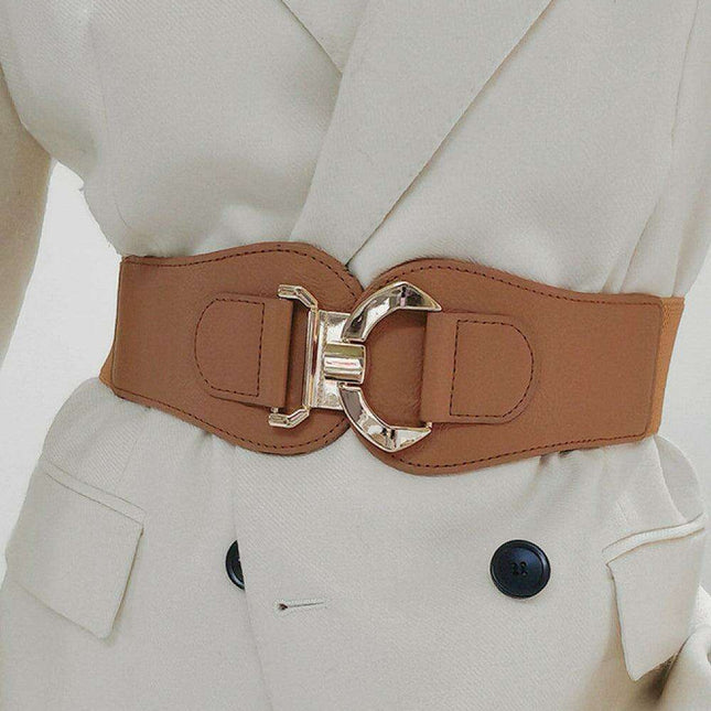 Elegant Alloy Closure Elastic Waist Belt for Stylish Comfort