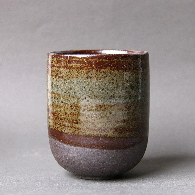 Elegant Artisan Japanese Large Ceramic Tea Cup with Unique Glaze Finish