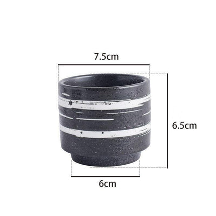 Elegant Artisan Japanese Large Ceramic Tea Cup with Unique Glaze Finish.