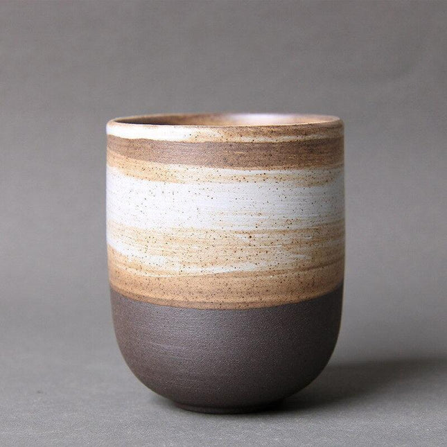 Elegant Artisan Japanese Large Ceramic Tea Cup with Unique Glaze Finish