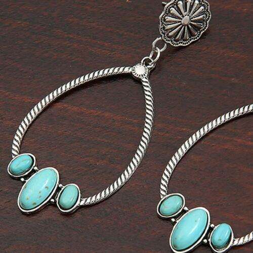 Elegant Artisan Turquoise Teardrop Earrings: Handcrafted Charm