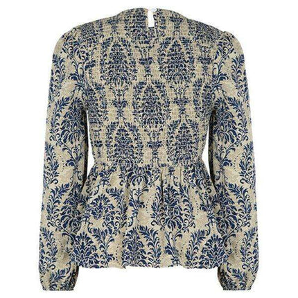 Elegant Autumn-Winter Women's Blouse with Botanical Print - Très Elite