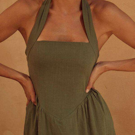 Elegant Backless Halter Neck Dress - Must-Have Summer Style for Women - Très Elite