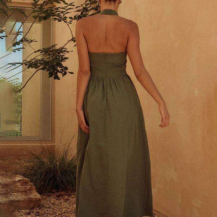 Elegant Backless Halter Neck Dress - Must-Have Summer Style for Women - Très Elite