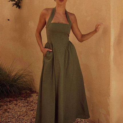 Elegant Backless Halter Neck Dress - Must-Have Summer Style for Women - Très Elite