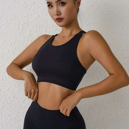 Elegant Backless Shock-Proof Sports Bra for High-Intensity Workouts