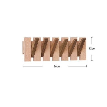 Elegant Beech Wood Wall-Mounted Coat Rack with Sandalwood Accents - Très Elite