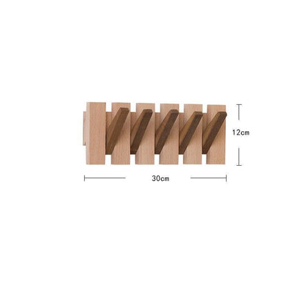 Elegant Beech Wood Wall-Mounted Coat Rack with Sandalwood Accents - Très Elite