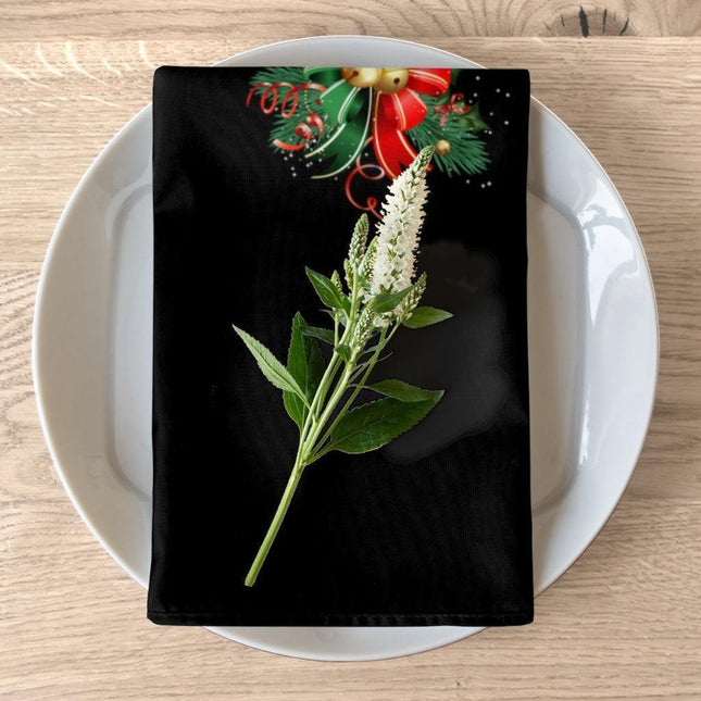 Elegant Black Napkin Set for Holiday Celebrations - Set of 4