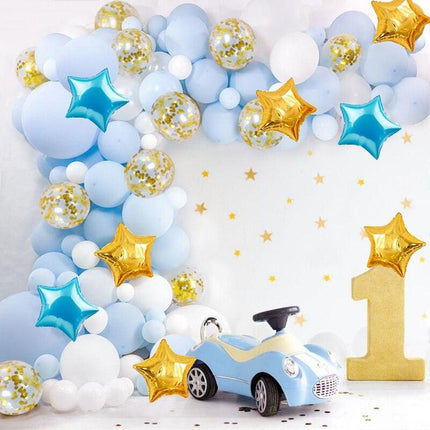 Elegant Blue Macaron Balloon Arch Kit - Transform Your Celebrations with Luxurious Style - Très Elite
