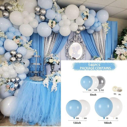 Elegant Blue Macaron Balloon Arch Kit - Transform Your Celebrations with Luxurious Style - Très Elite