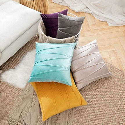 Elegant Bohemian Velvet Cushion Covers with Playful Pompoms