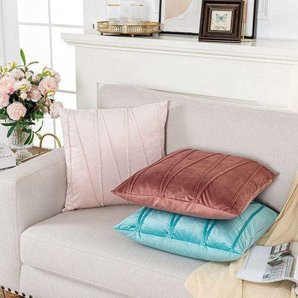 Elegant Bohemian Velvet Cushion Covers with Playful Pompoms