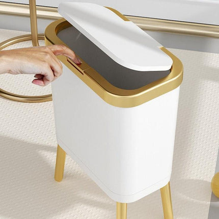 Elegant Botanica Gold 15L Waste Bin - Chic Solution for Stylish Home Cleanup - Très Elite