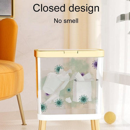 Elegant Botanica Gold 15L Waste Bin - Chic Solution for Stylish Home Cleanup - Très Elite