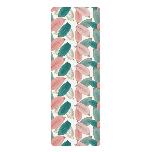 Elegant Botanical Microfiber Yoga Mat - Superior Grip for Maximum Comfort