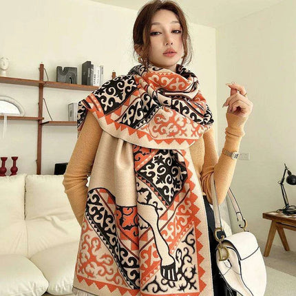 Elegant Cashmere-Blend Winter Shawl & Scarf with Unique Design - Très Elite