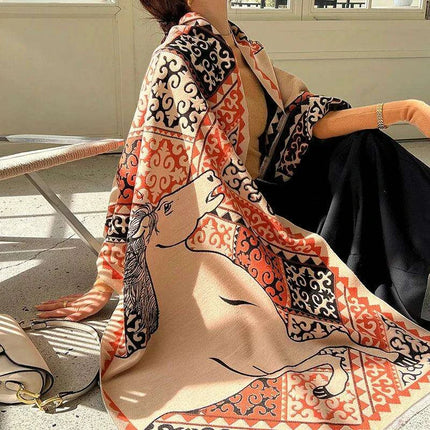 Elegant Cashmere-Blend Winter Shawl & Scarf with Unique Design - Très Elite