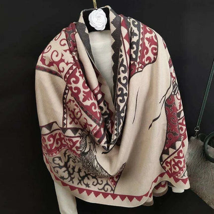 Elegant Cashmere-Blend Winter Shawl & Scarf with Unique Design - Très Elite