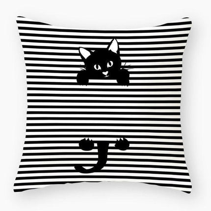 Elegant Cat-Themed Nursery Cushion Cover 18x18 inches - Très Elite